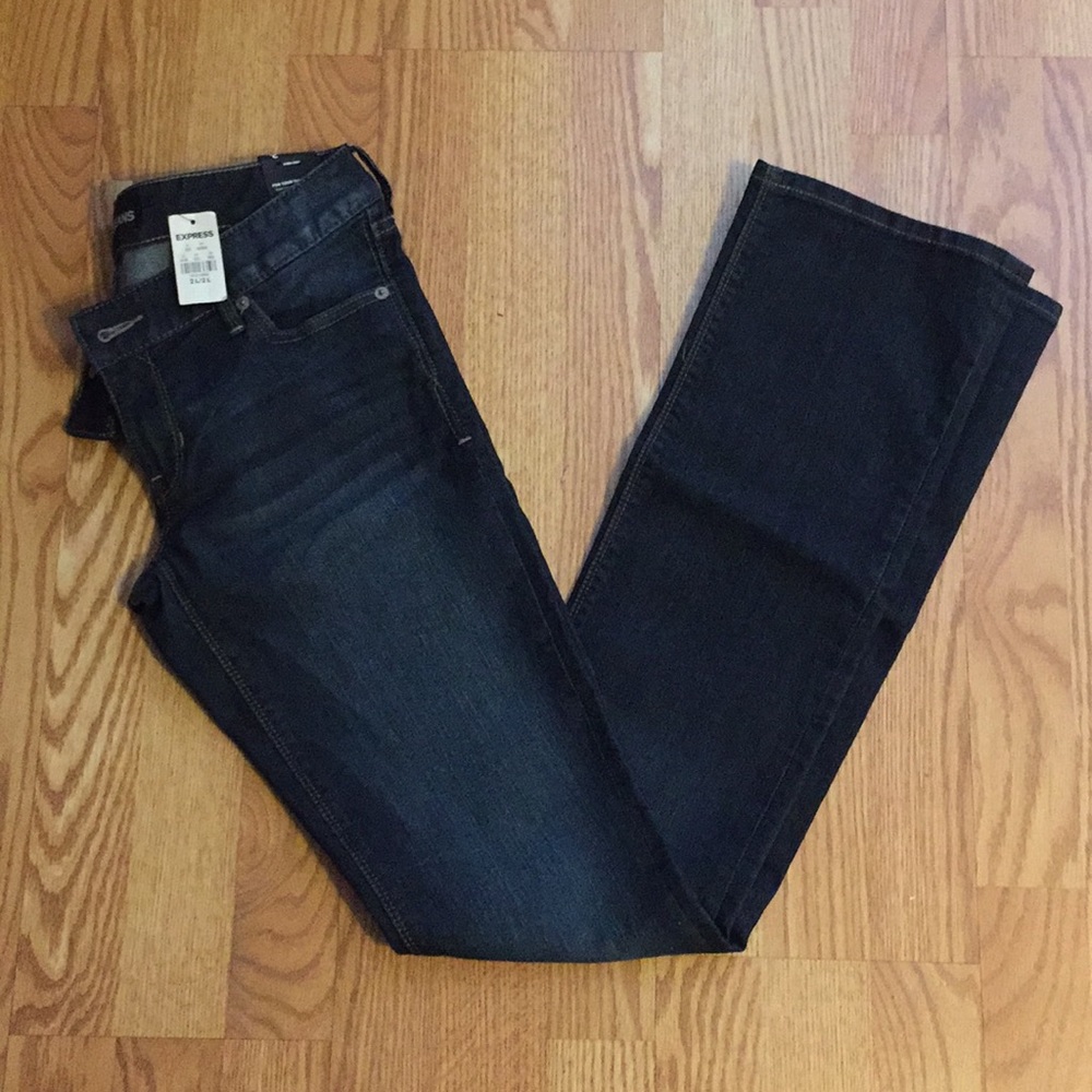 Express Barely Boot Zelda Dark Blue Jeans Size 2L
